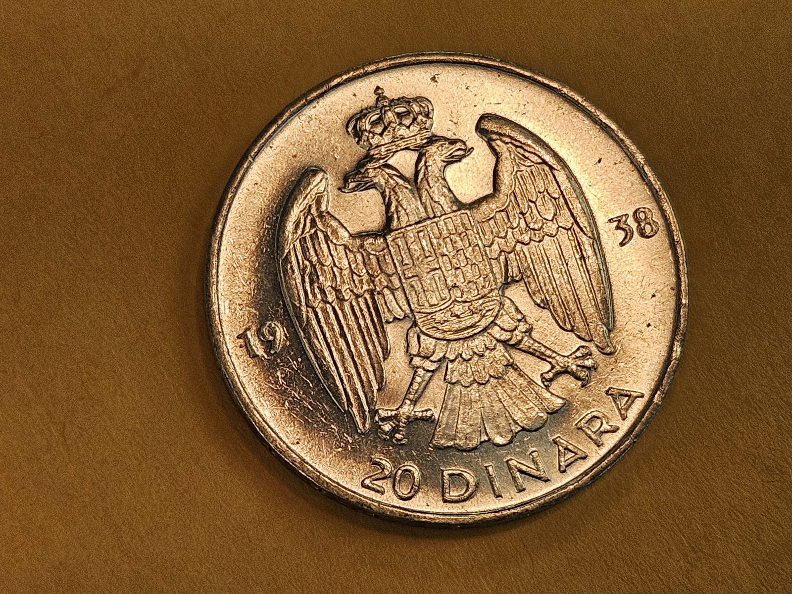 Very Choice Brilliant Uncirculated plus 1938 Yugoslavia 20 dinar - 6