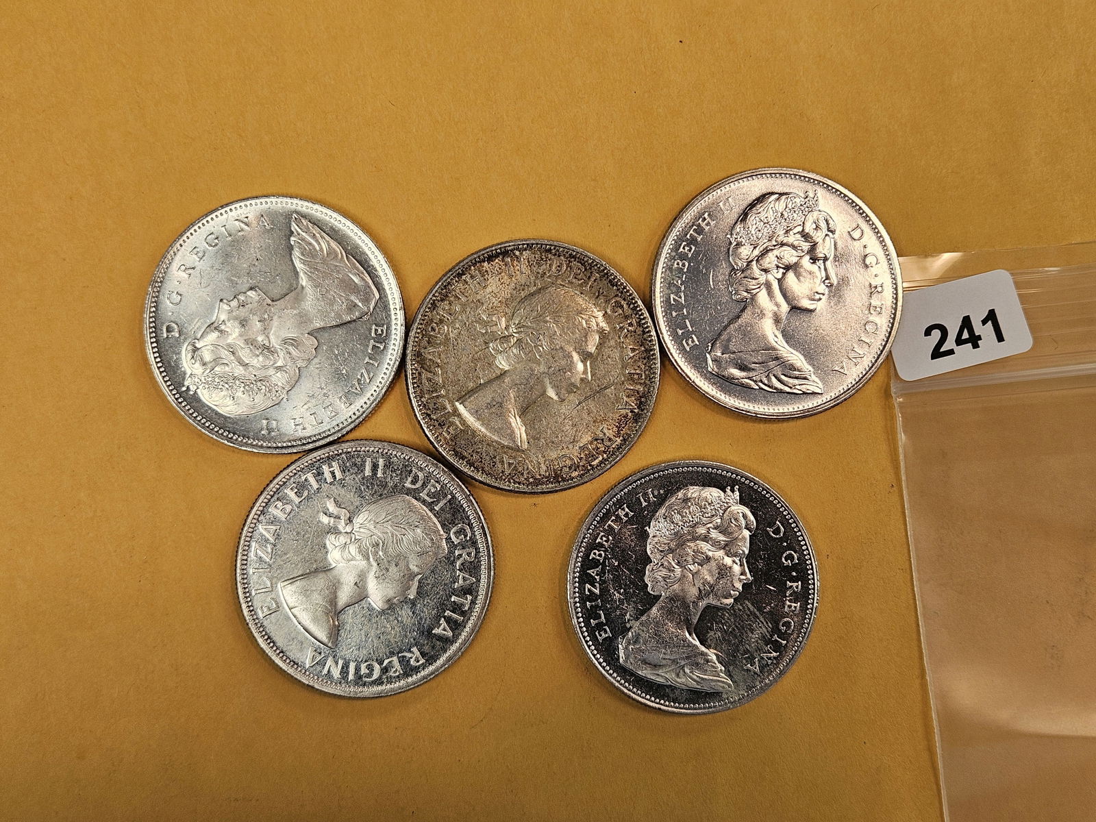 Five Mixed, silver, Canadian Dollars - 2