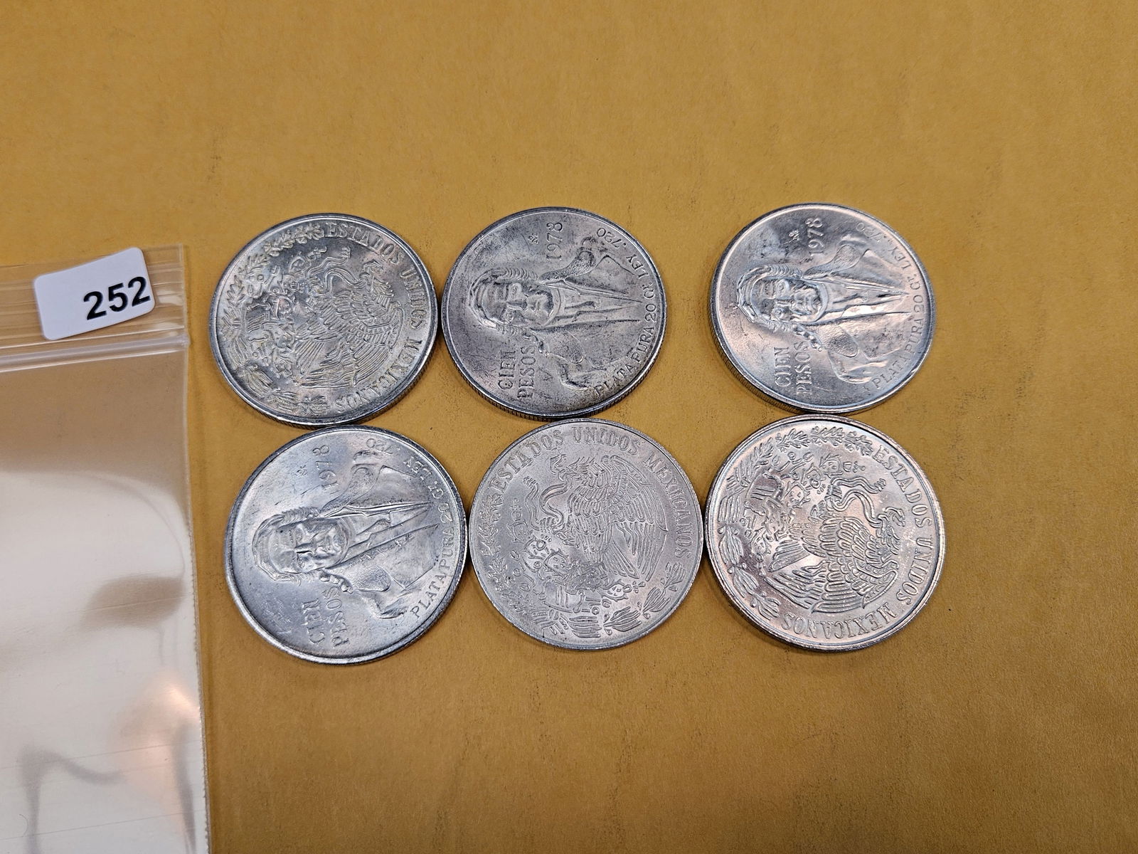 Six mixed silver Mexican coins - 2