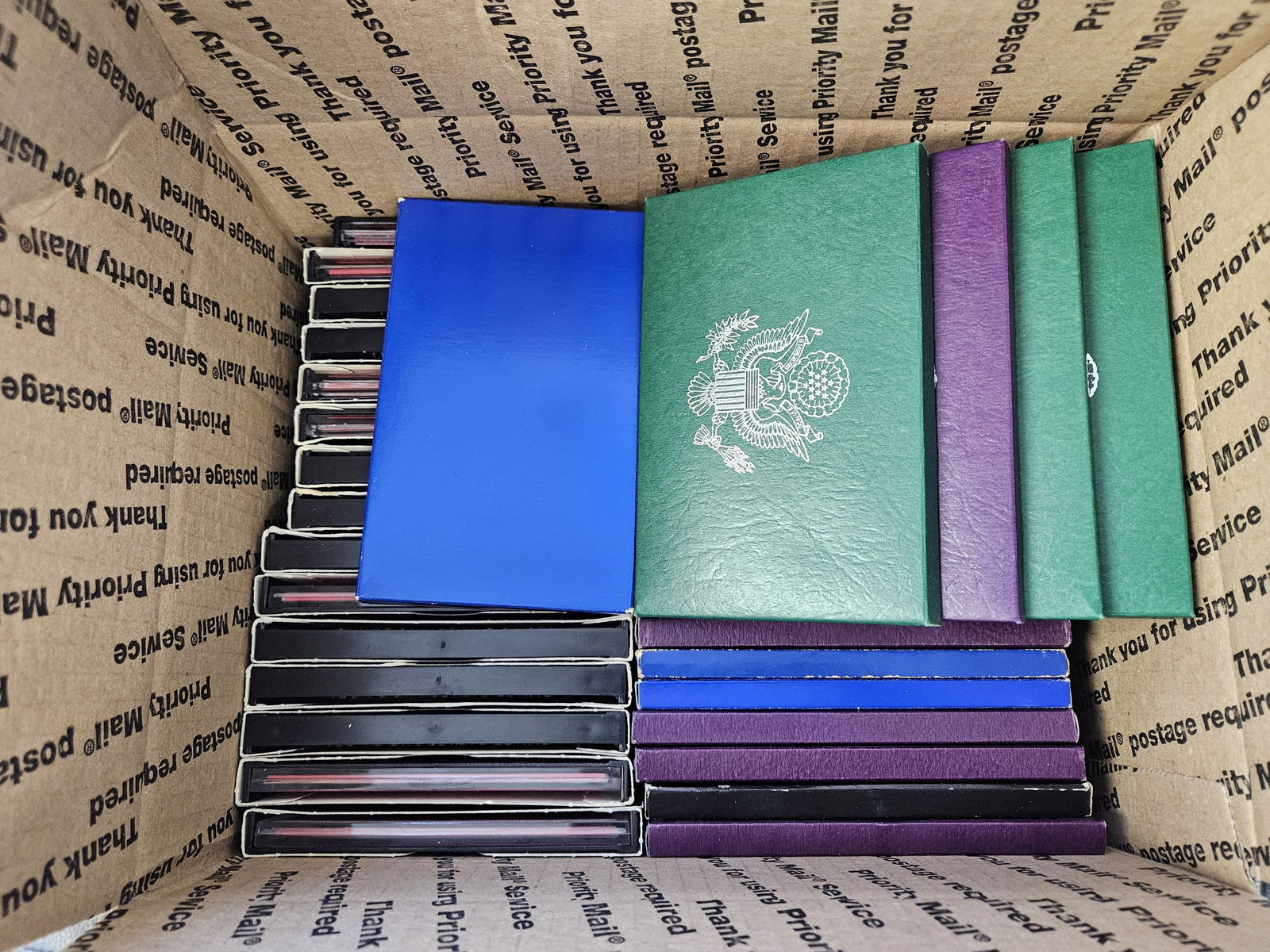 FORTY US Proof Sets: Ships separately in a Flat Rate Medium Box. No combined shipping. Most in OGP. Duplicates 