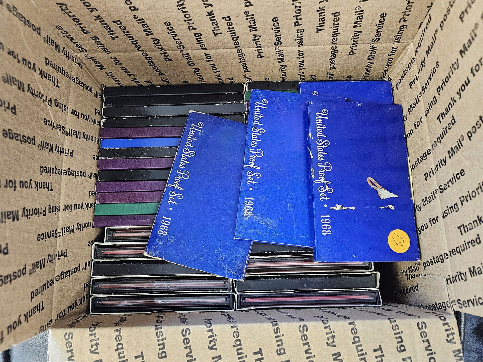 FORTY US Proof Sets: Ships separately in a Flat Rate Medium Box. No combined shipping. Most in OGP. Duplicates 