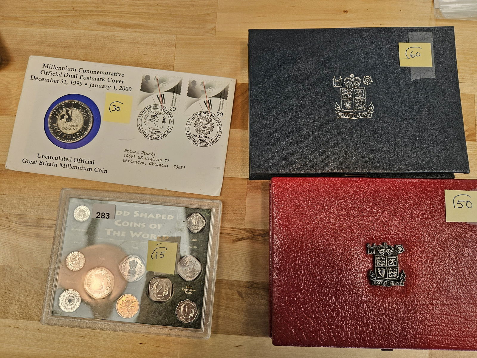 Eight fun, mixed, World coin sets: All in original holders 