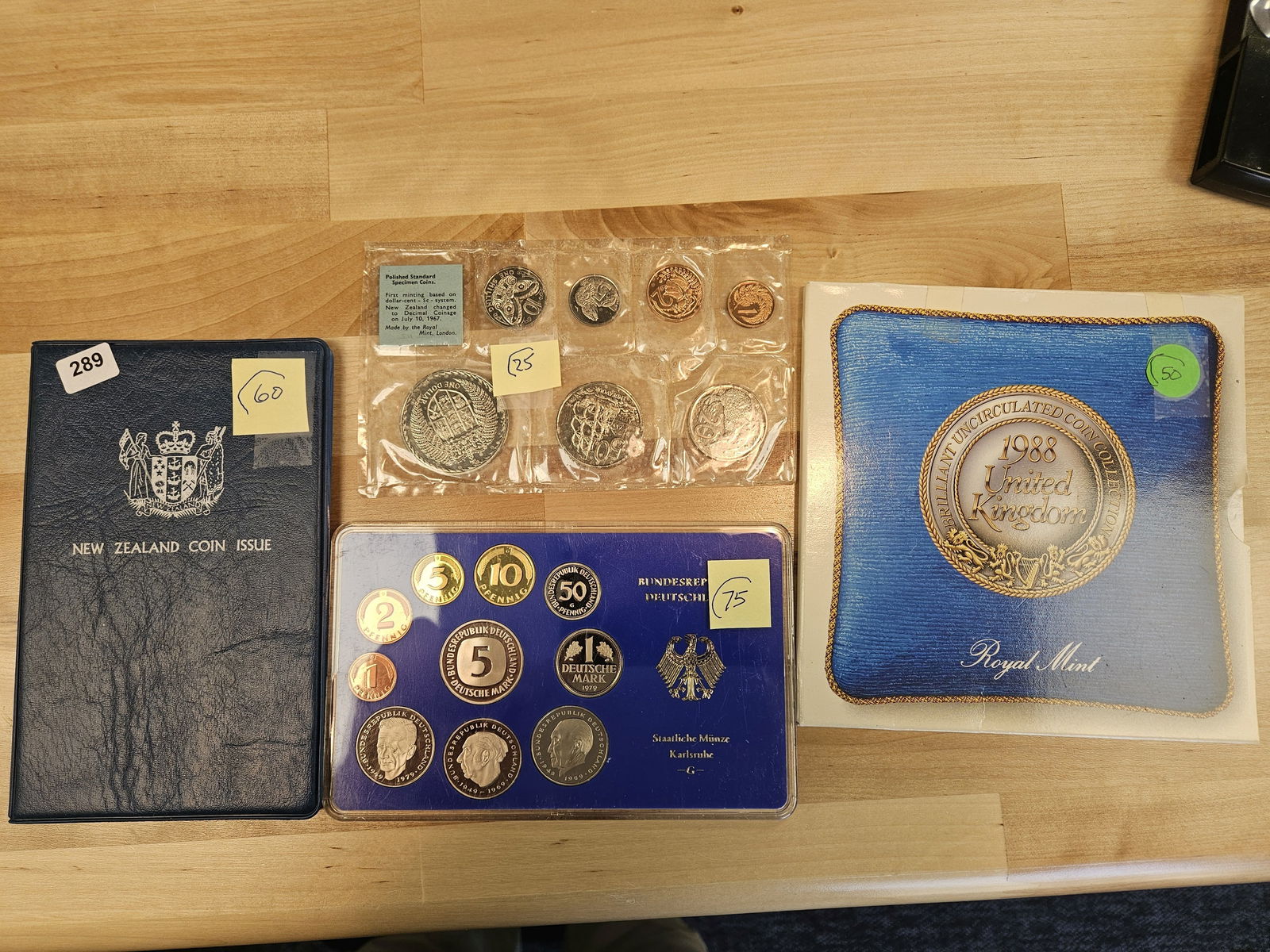 Eight more fun, mixed, World Coin Sets: All in original holders 
