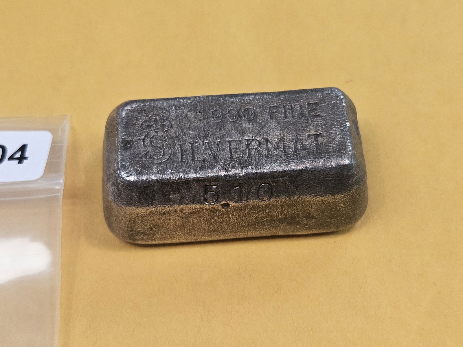 * Scarce * SILVERMAT .999 fine silver 5.1 Troy ounce bar - 2