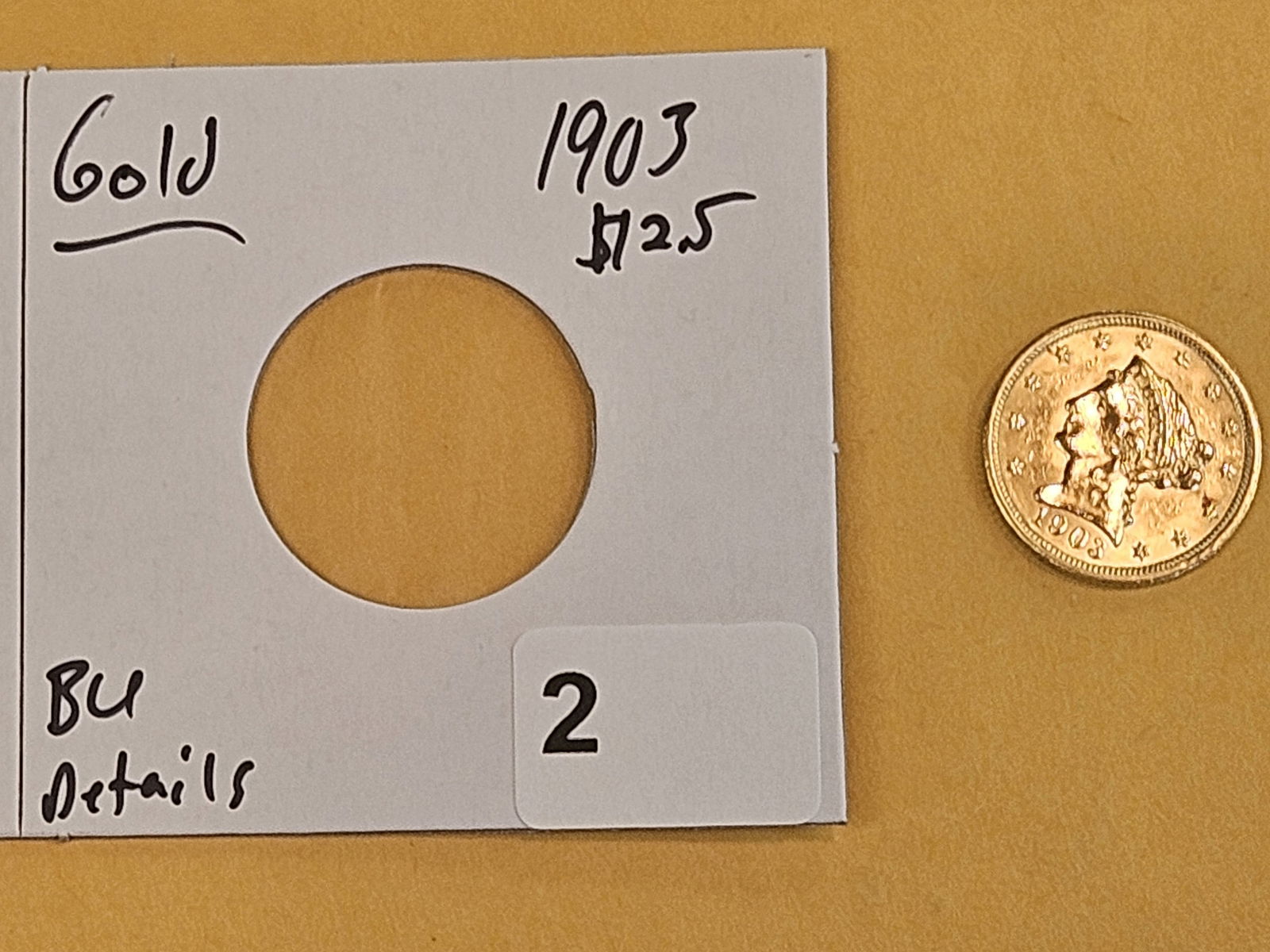 GOLD! Brilliant Uncirculated - details 1903 Gold Liberty head $2.5 Dollars - 2