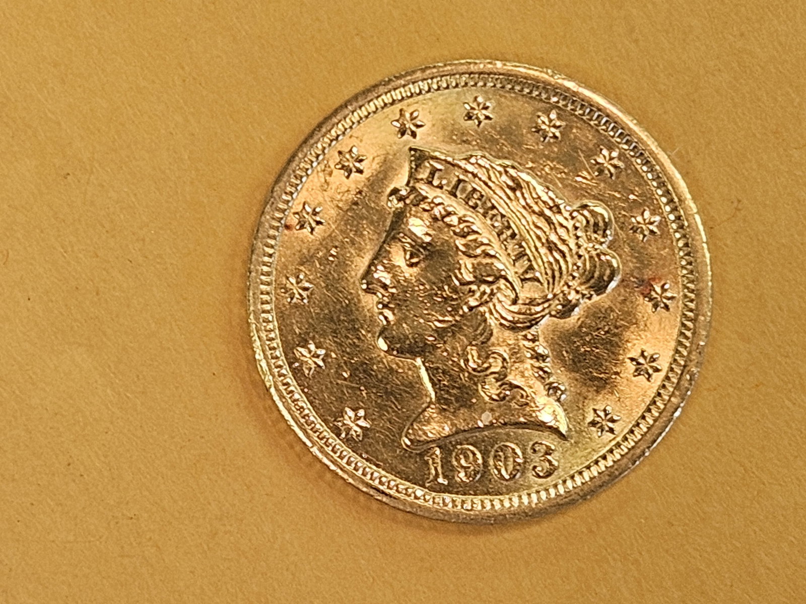 GOLD! Brilliant Uncirculated - details 1903 Gold Liberty head $2.5 Dollars - 3