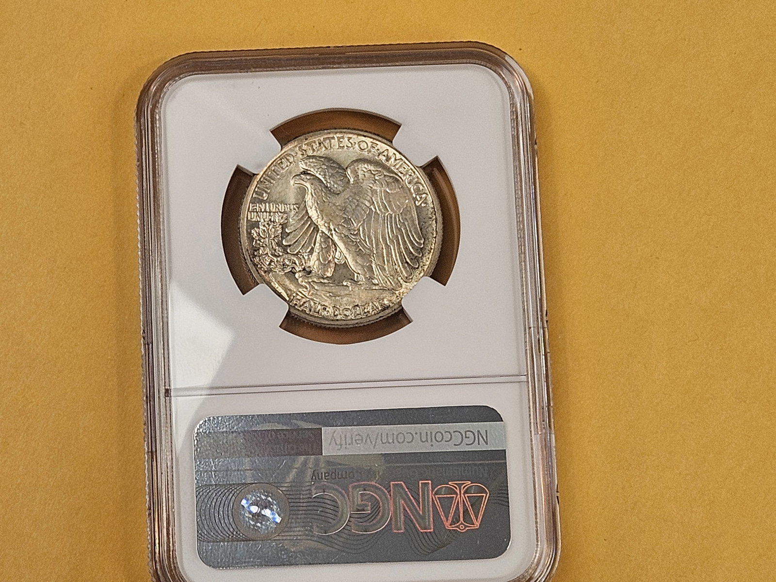 NGC 1946 Walking Liberty silver Half Dollar in Brilliant About Uncirculated - 55 - 4