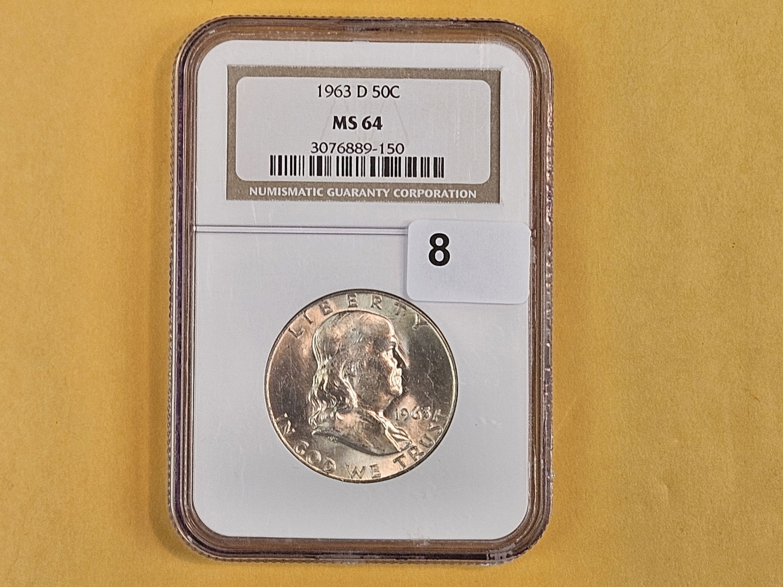 NGC 1963-D Franklin silver Half Dollar in Mint State 64 - 2