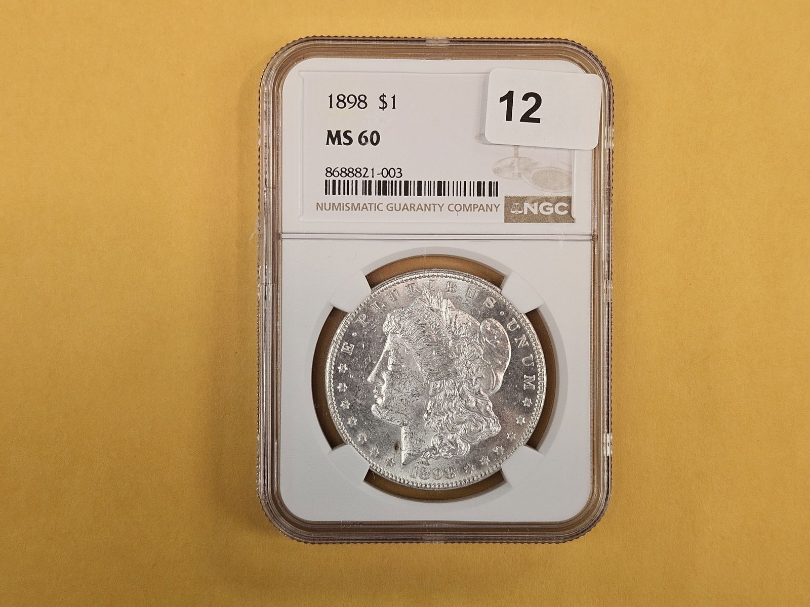 NGC 1898 Morgan Dollar in Mint State 60 - 2