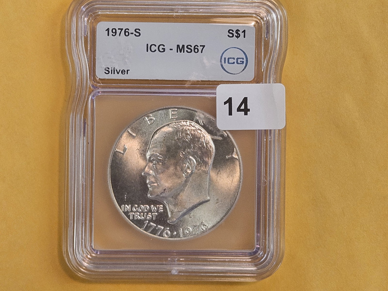 Superb GEM! ICG 1976-S SILVER Eisenhower Dollar - 2