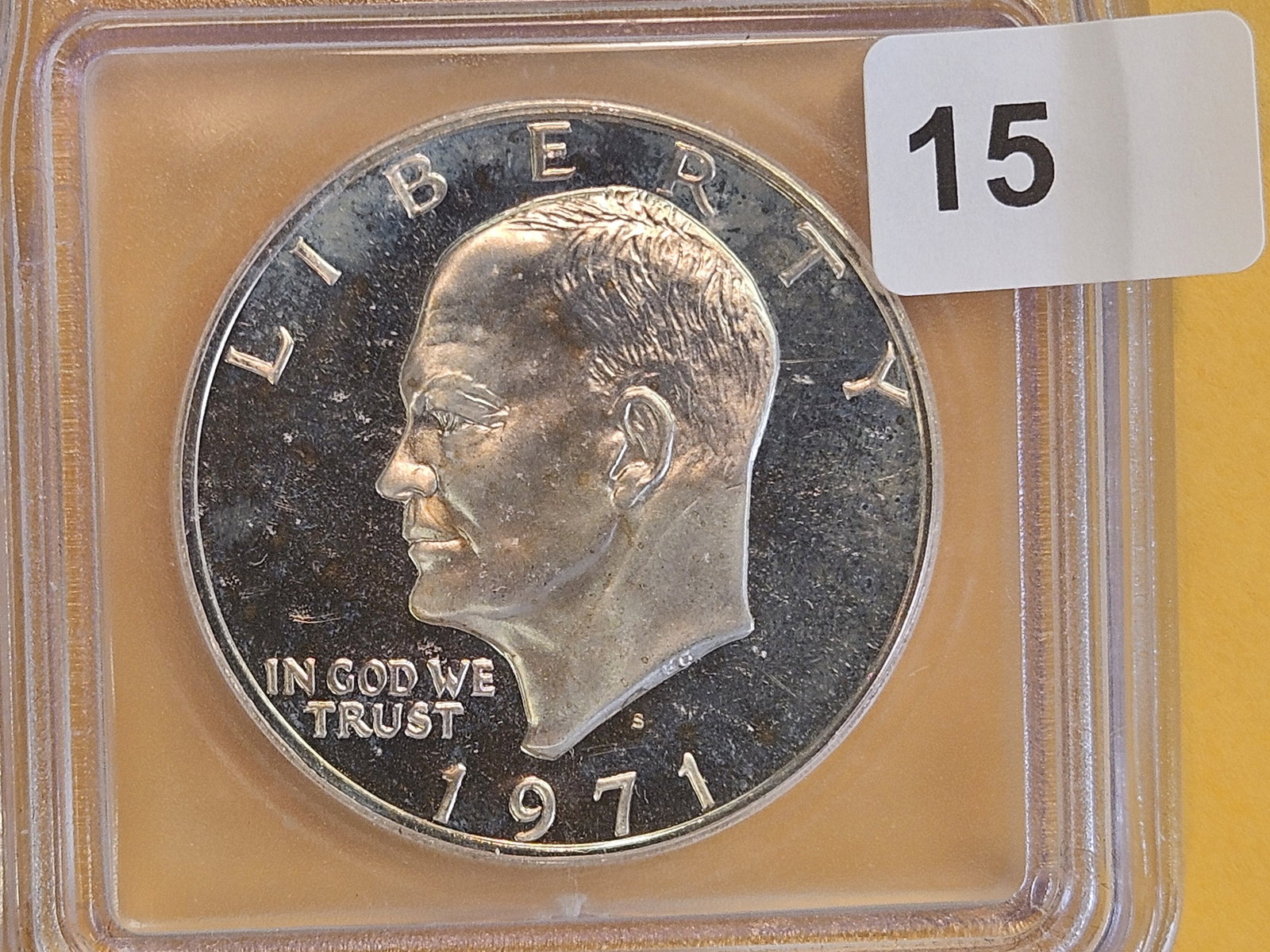 PERFECT! ICG 1971-S SILVER Eisenhower Dollar in Proof 70 DEEP CAMEO: Perfect Grade! Is either a Doubled or Tripled die obverse 