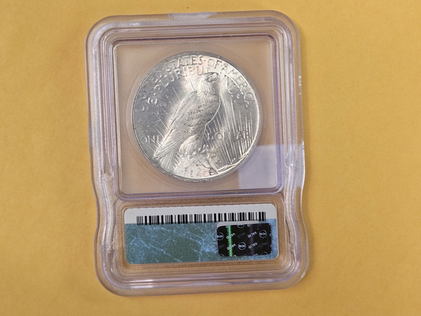 ICG 1922 Peace Silver Dollar in Mint State 64 - 3