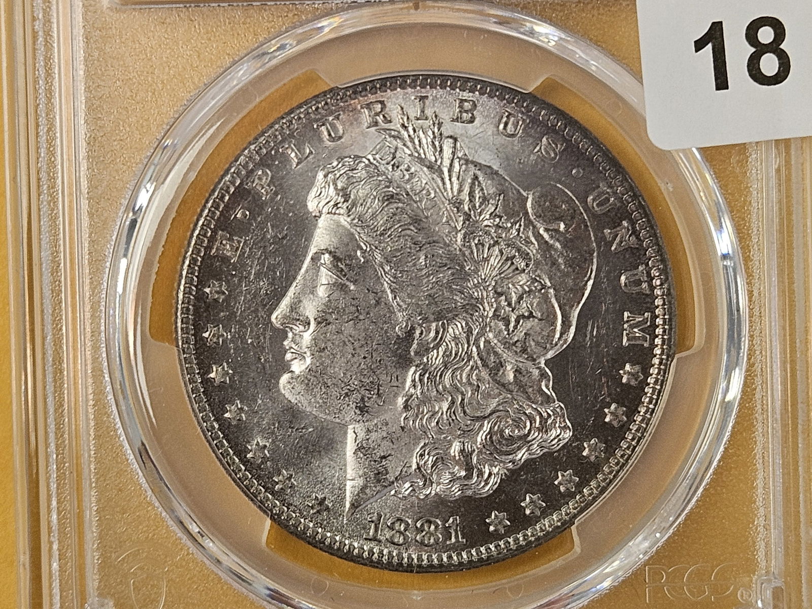 PCGS 1881-O Morgan Dollar in Mint State 62: Looks better than a 62. Near Prooflike with a nice tone 