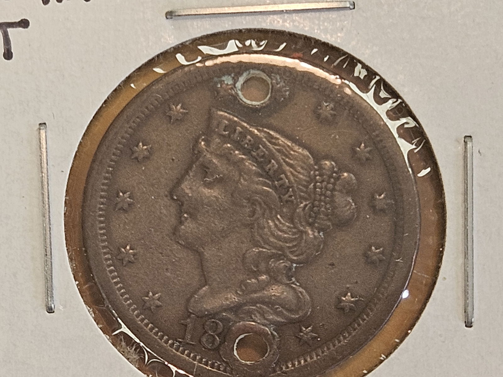 Two Braided Hair Half Cents in Very Good and Very Fine - details - 4