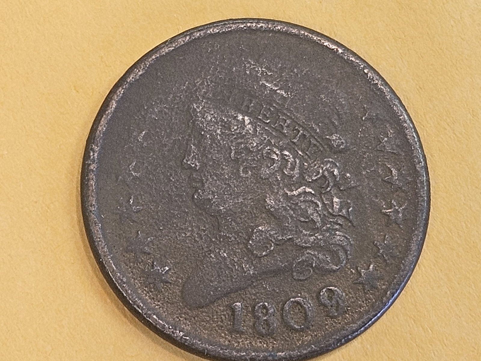 1809 Classic Head Half Cent in Very Fine - details: Surface corrosion