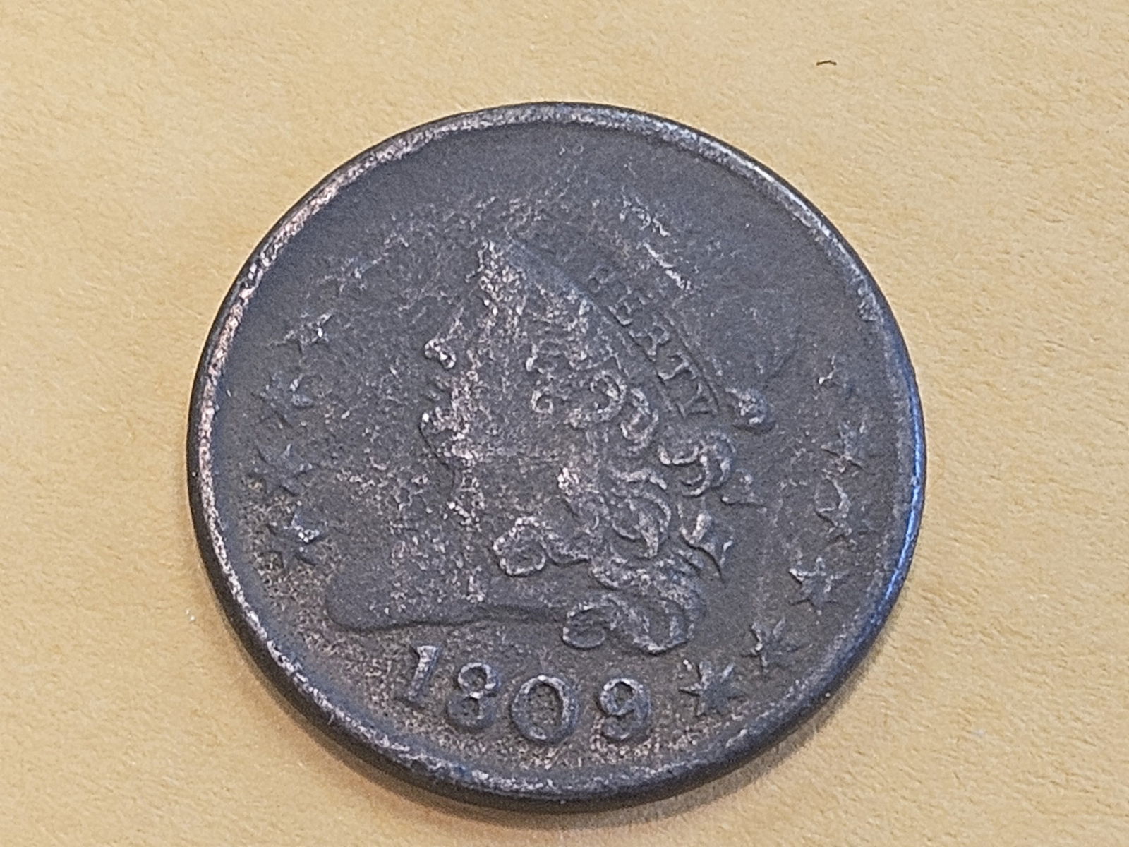 1809 Classic Head Half Cent in Very Fine - details - 3