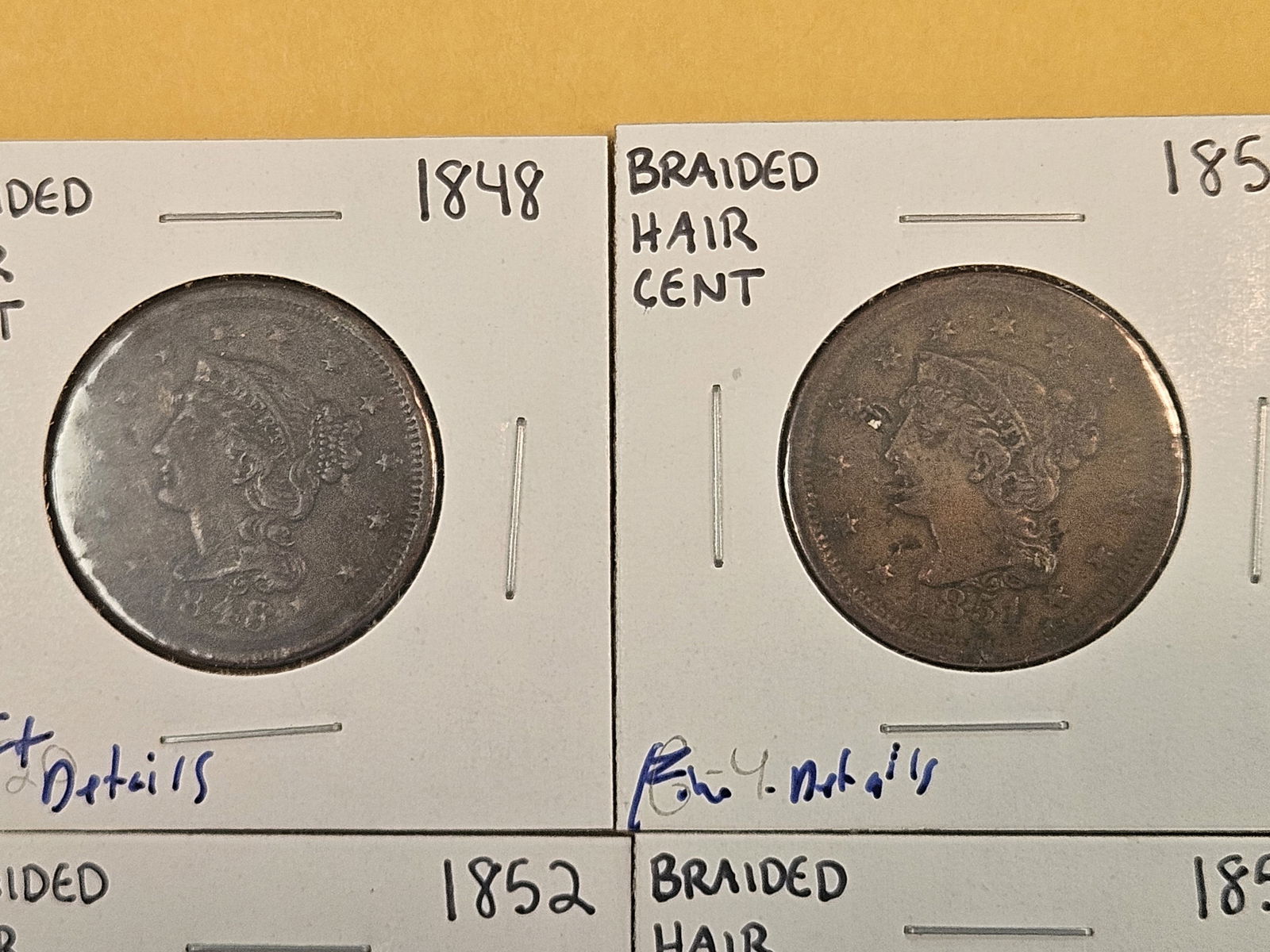 Four mixed Braided hair Large Cents - 2