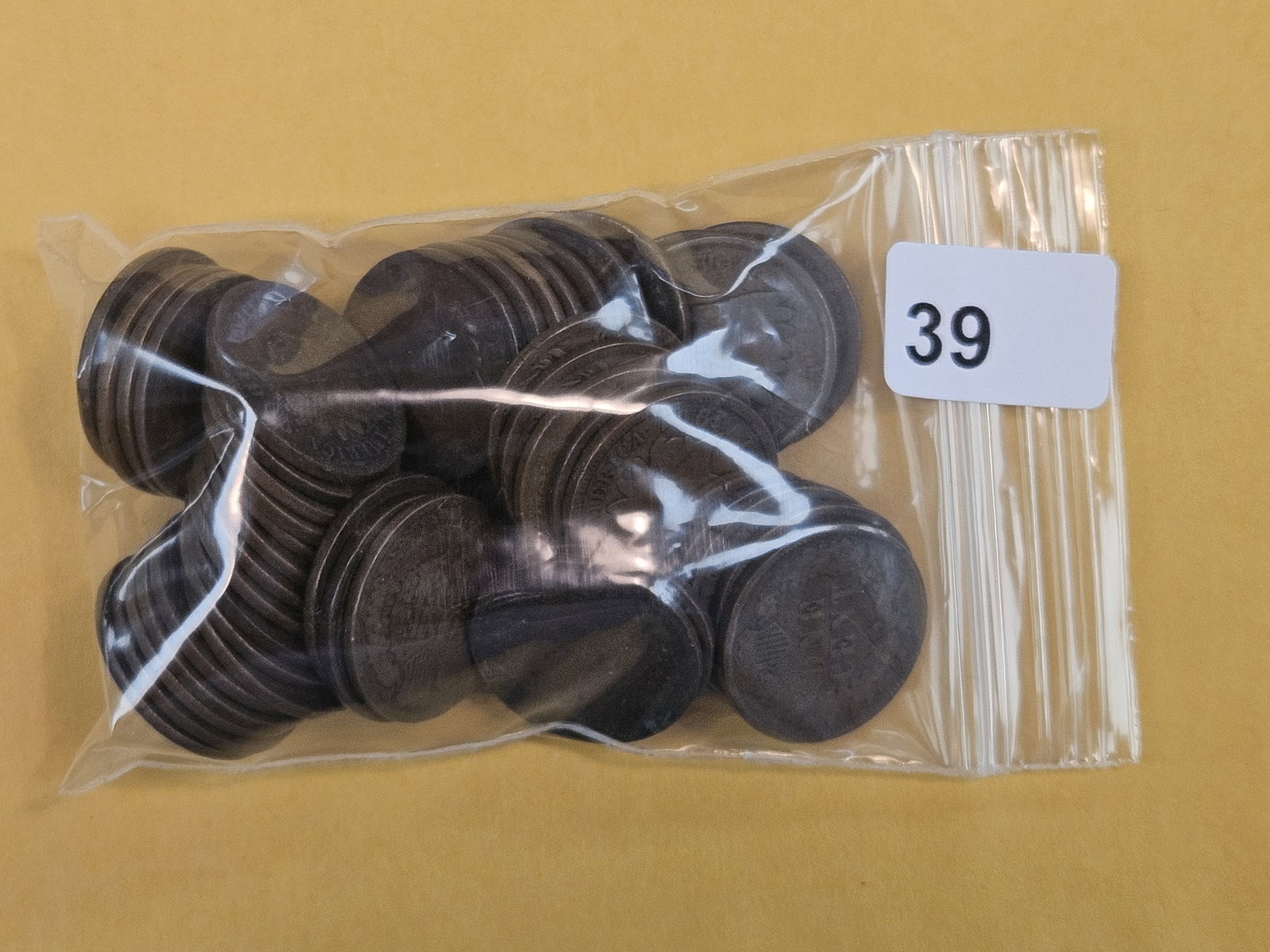 FIFTY Indian Cents: From consignor. Unchecked by us. Circulated 