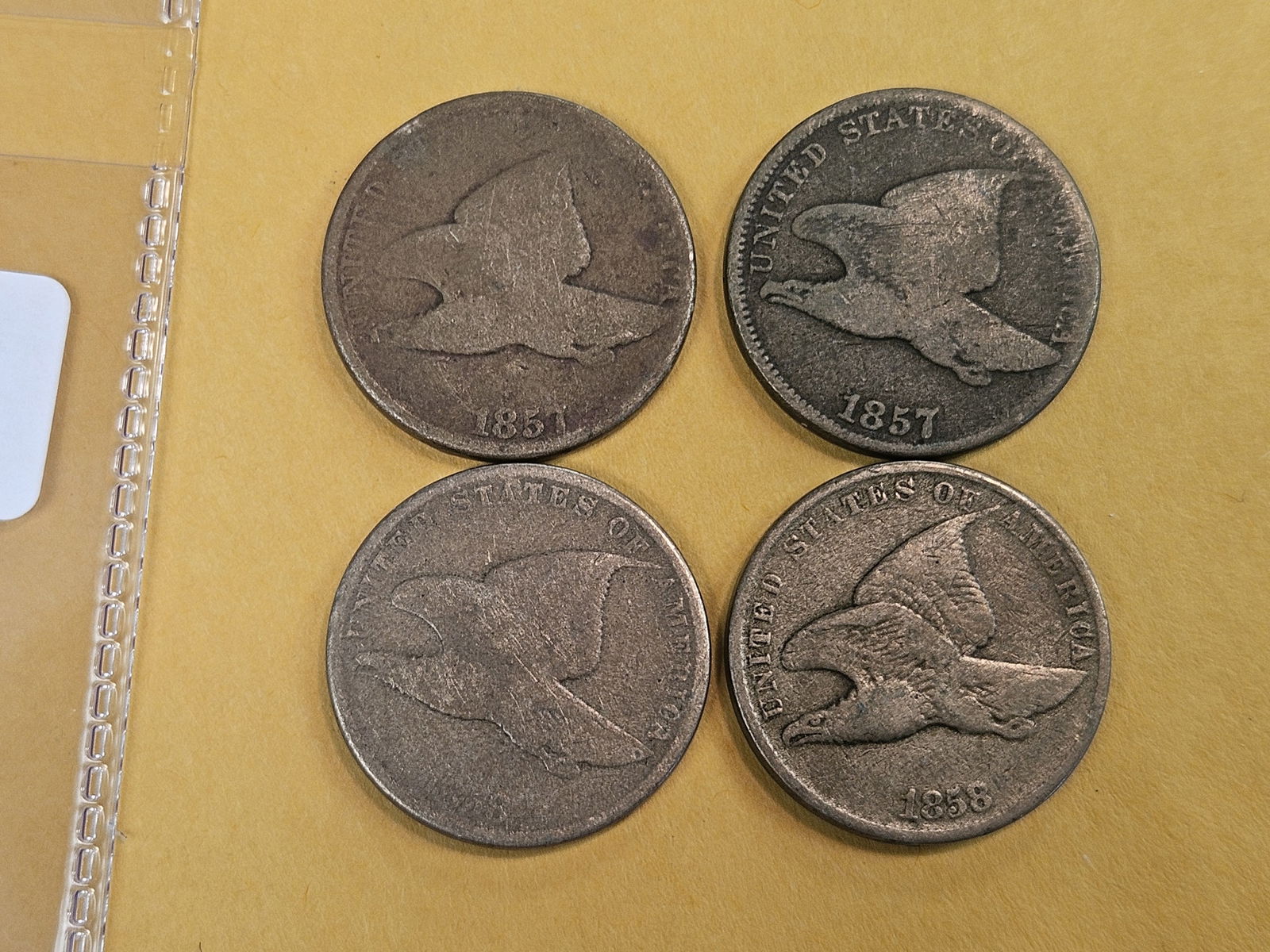 Four Flying Eagle cents (1 of 3)