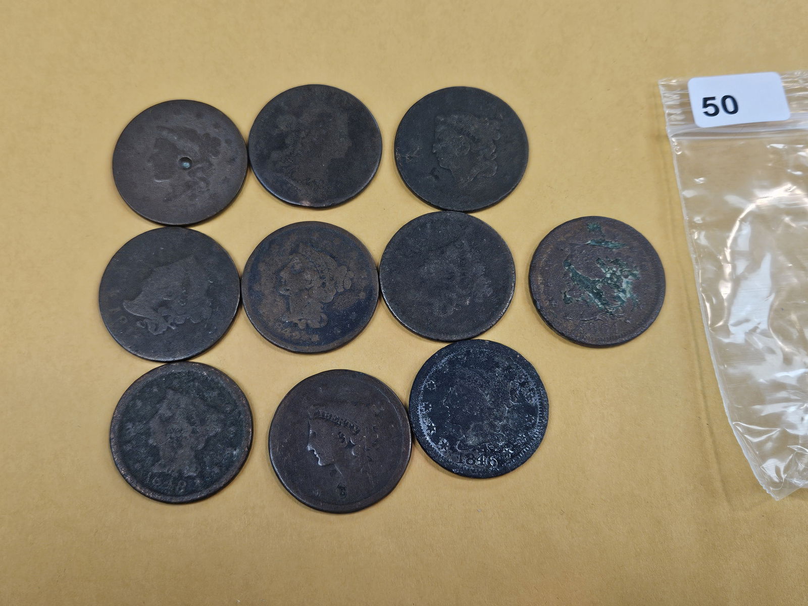 Ten Mixed Large Cents - 2