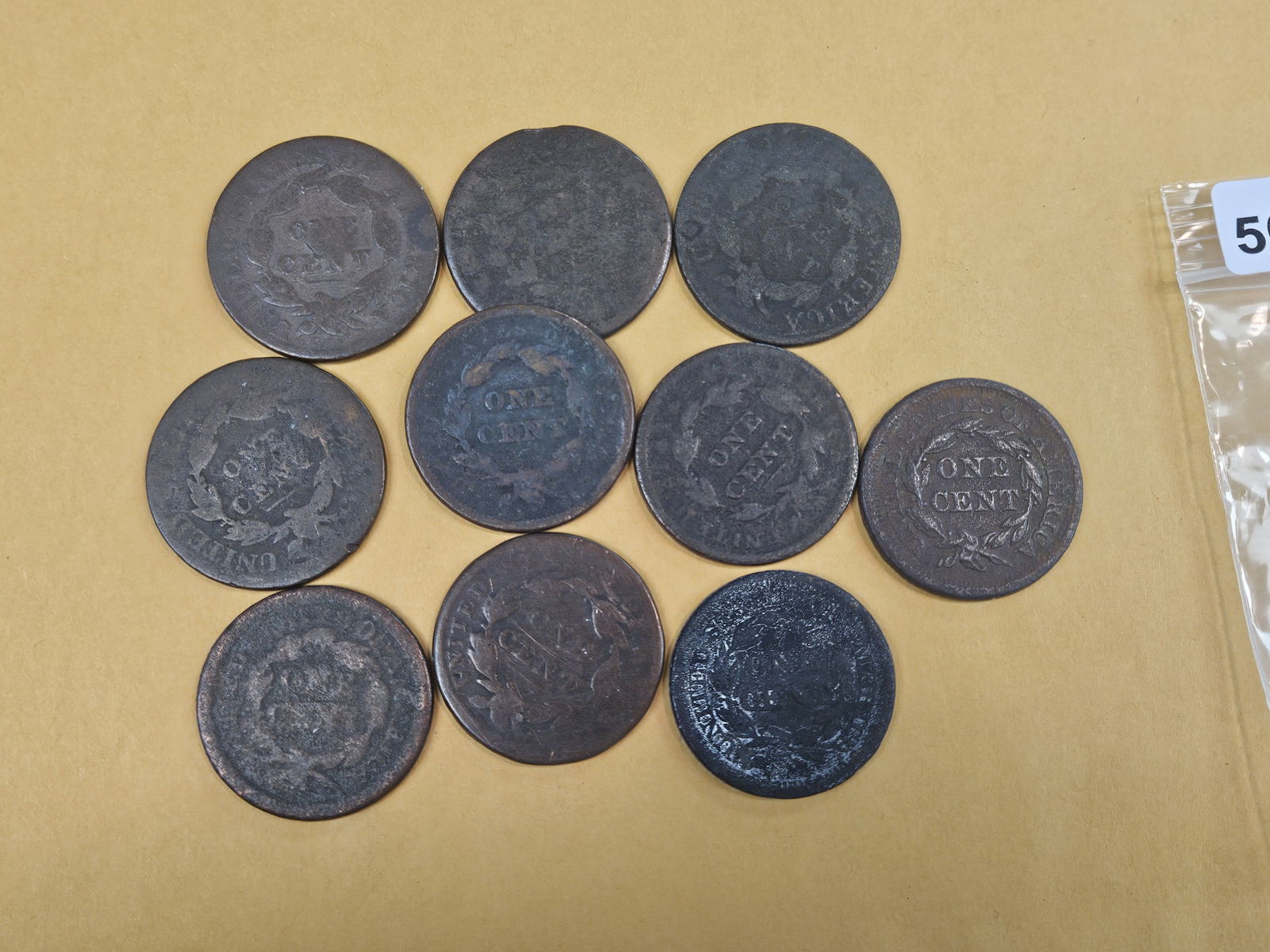 Ten Mixed Large Cents - 3