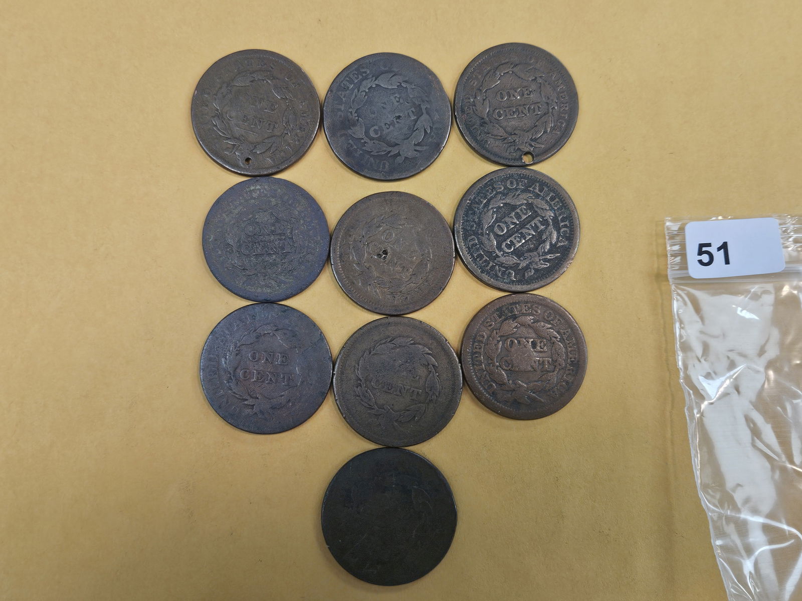 Ten Mixed Large Cents - 3