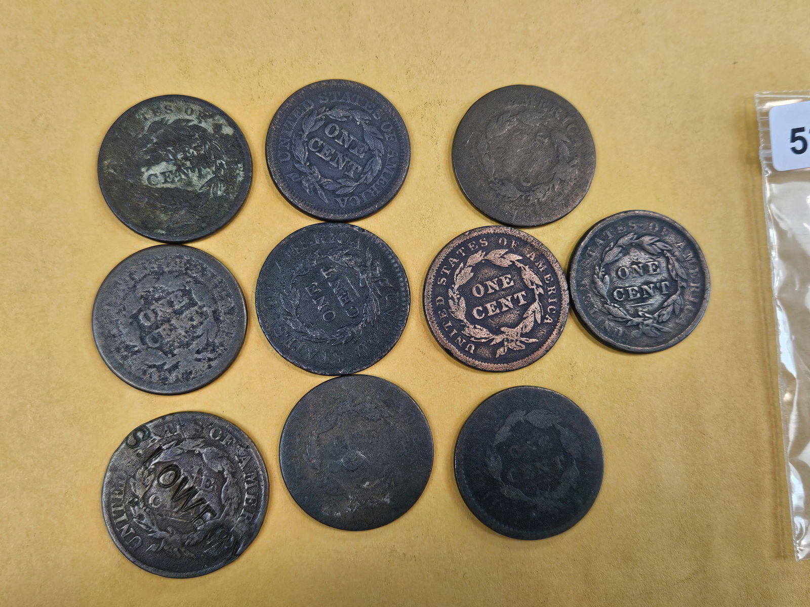 Ten Mixed Large Cents - 3