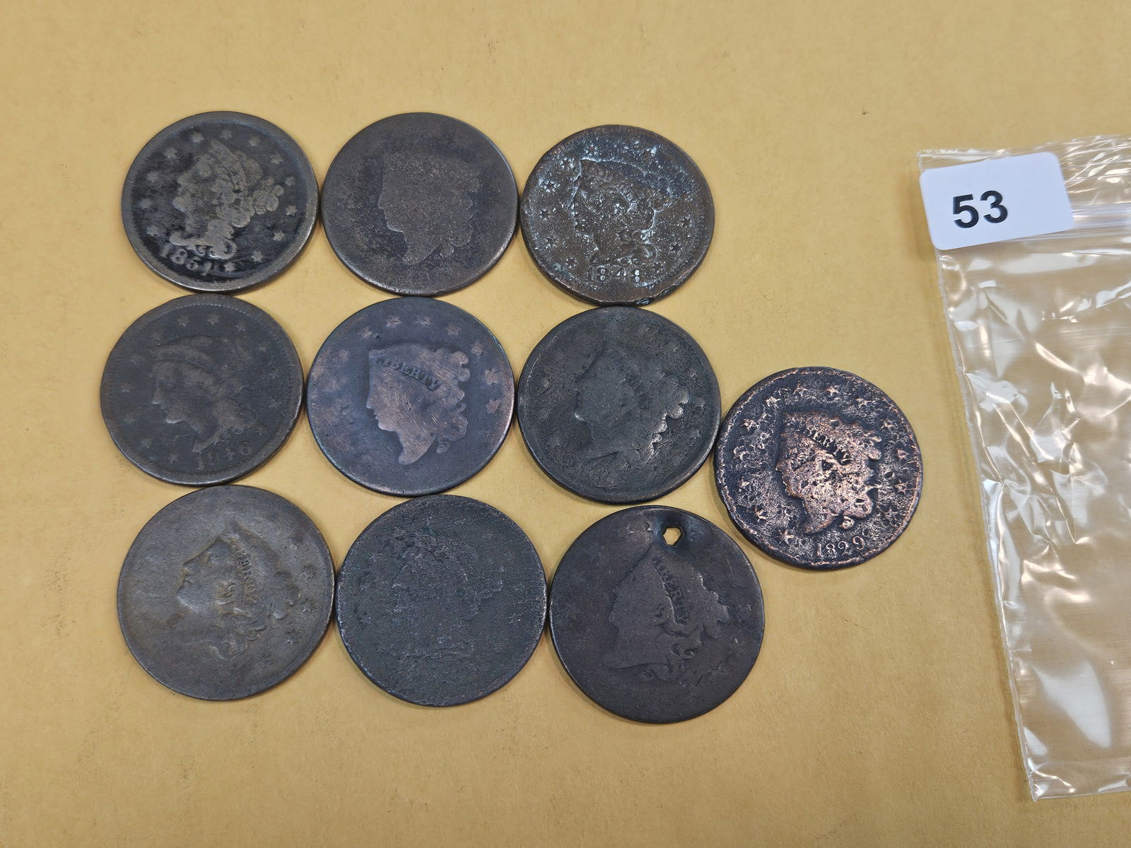 Ten Mixed Large Cents - 2