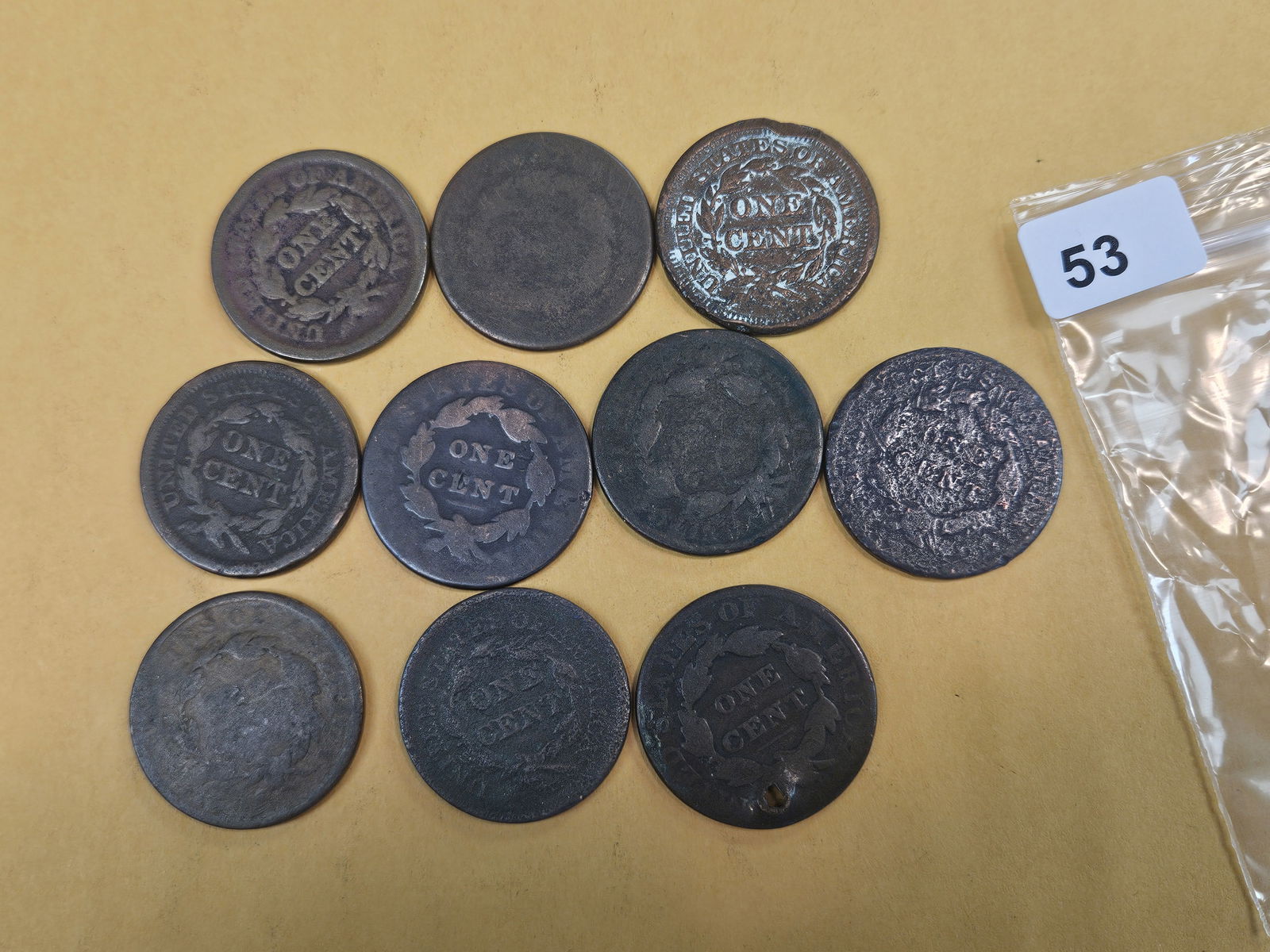 Ten Mixed Large Cents - 3