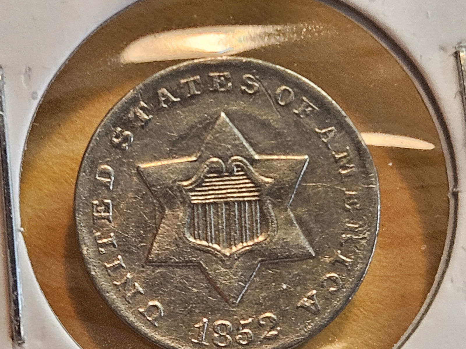 Nicer 1852 Three Cent Silver Trime - 4