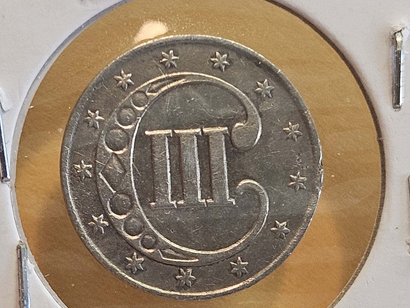 Nicer 1852 Three Cent Silver Trime - 6