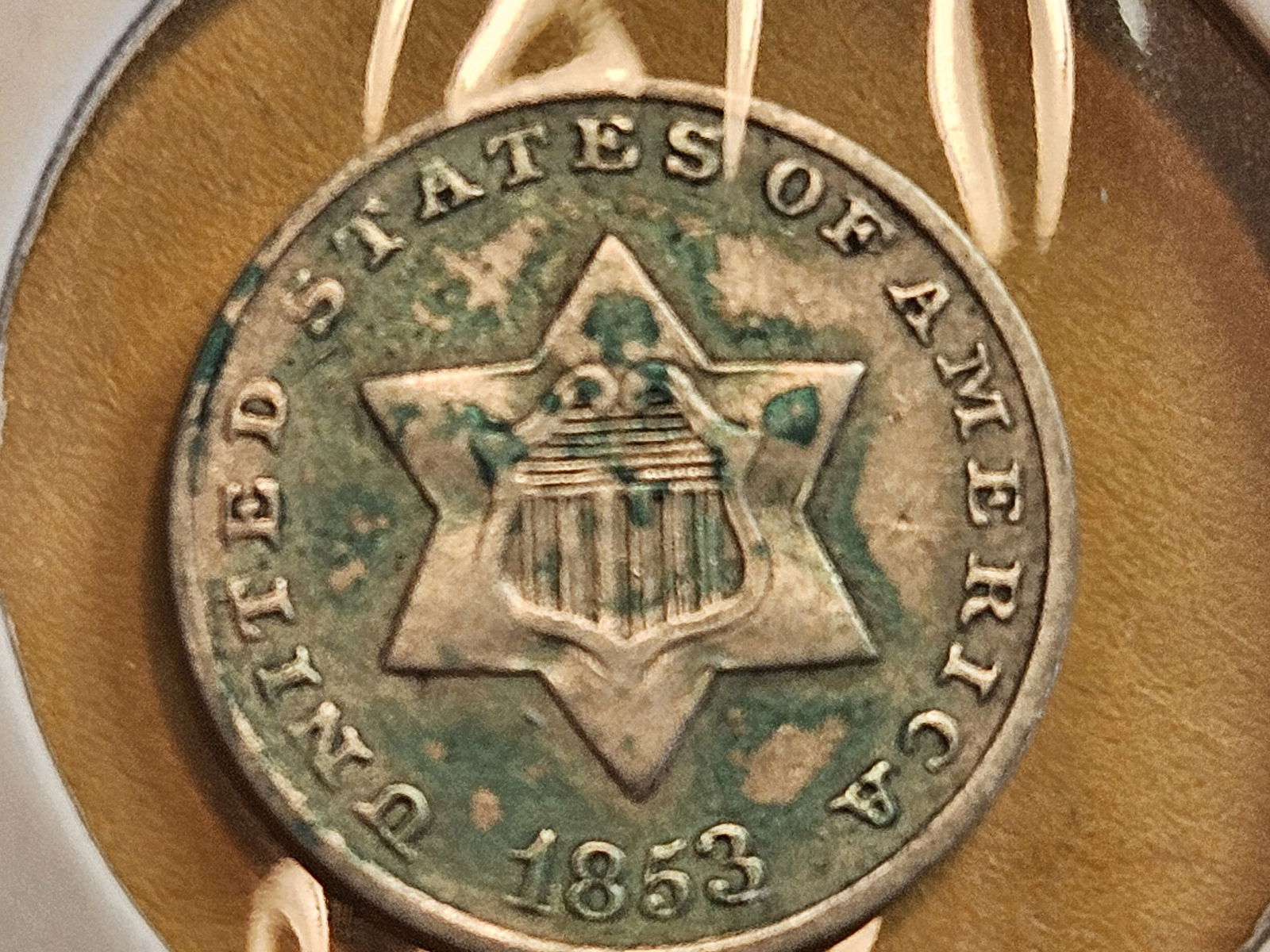 1853 Three Cent Silver Trime in Extra Fine plus - 3