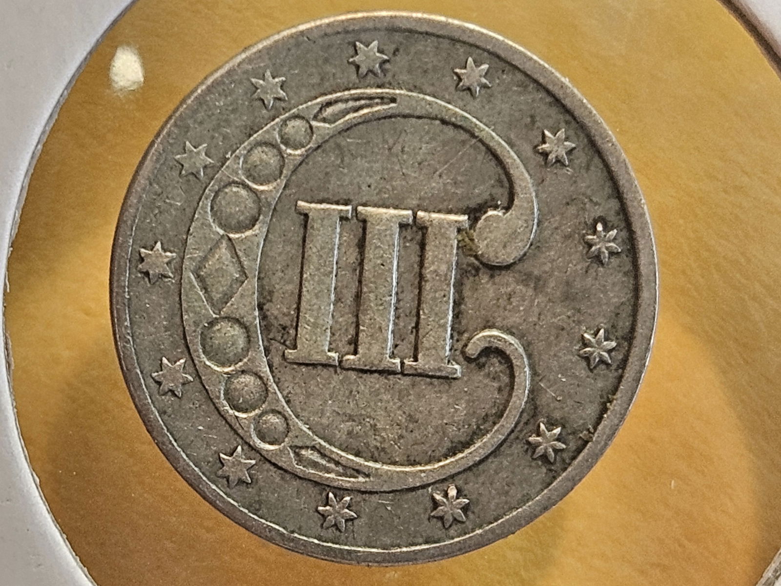 1853 Three Cent Silver Trime in Extra Fine plus - 6