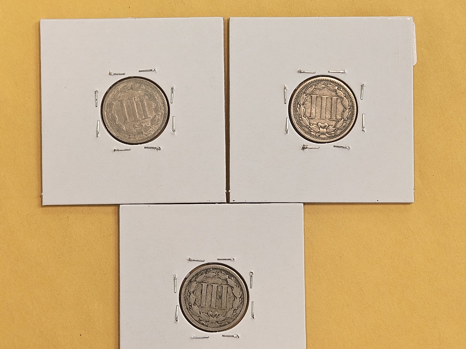1866, 1868 and 1869 Three Cent Nickels - 5