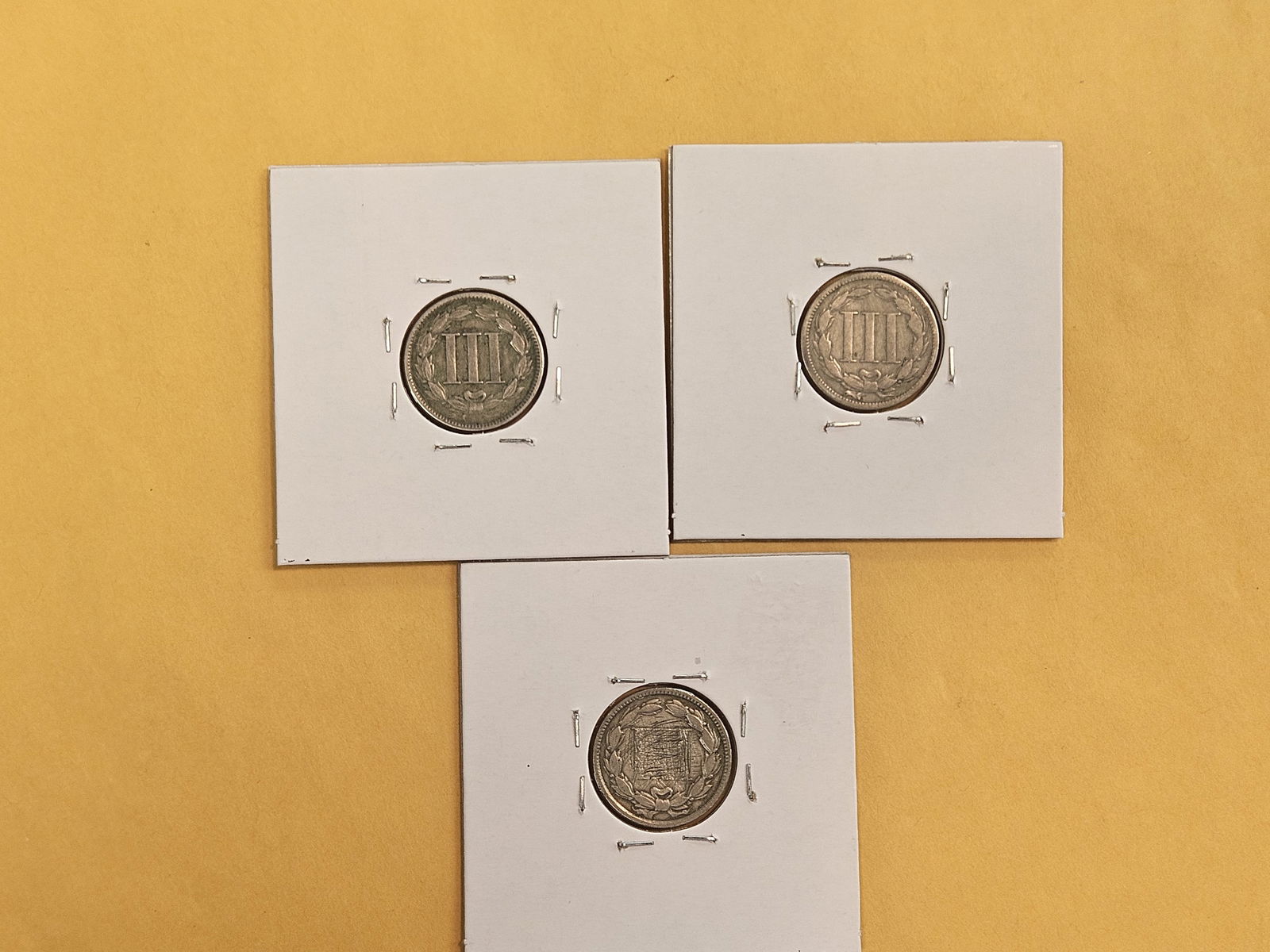 1865, 1869 and 1881 Three Cent Nickels - 5