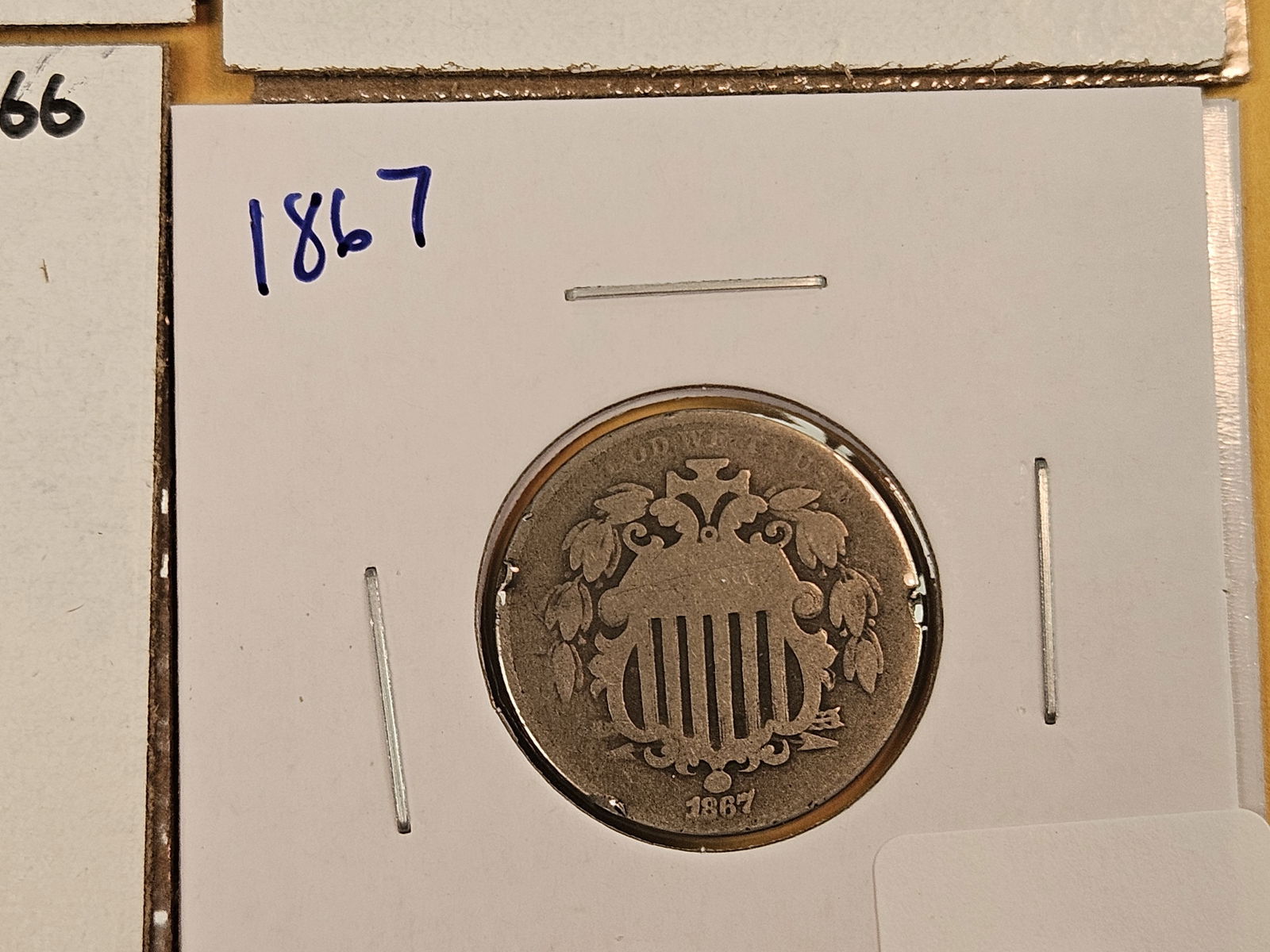 Four mixed Shield Nickels - 5