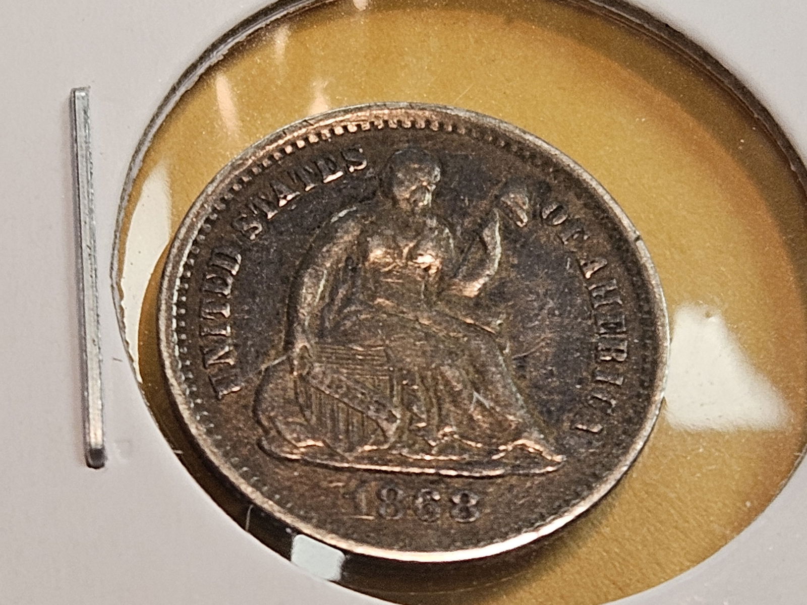 Better Grade 1868-S Seated Liberty silver Half Dime in Extra Fine plus - 3