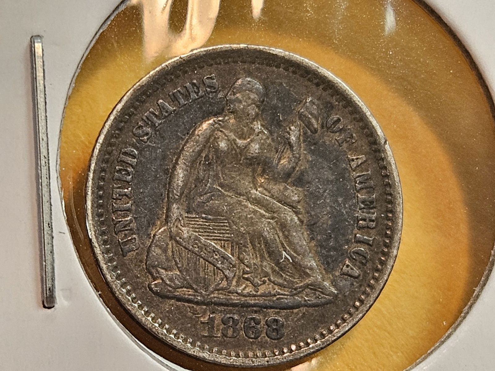 Better Grade 1868-S Seated Liberty silver Half Dime in Extra Fine plus - 6
