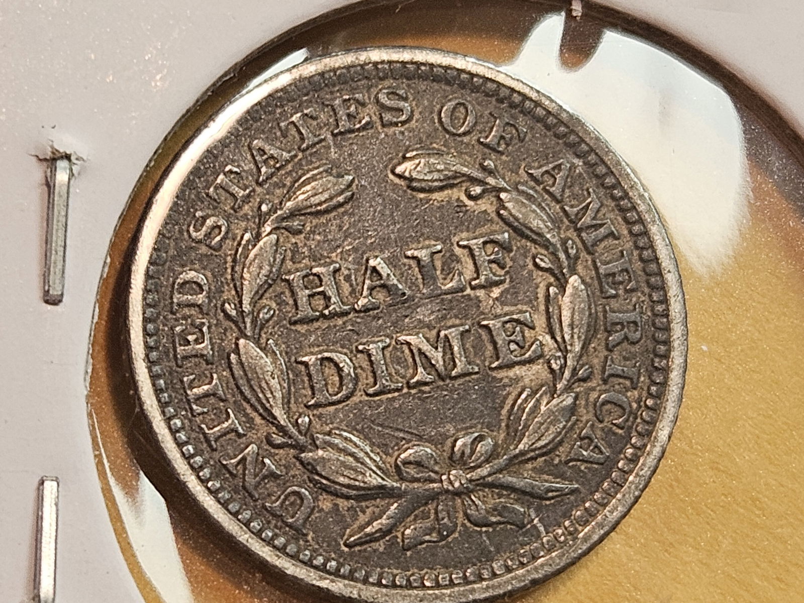 * 1853 Seated Liberty silver Half Dime in About Uncirculated plus - 5