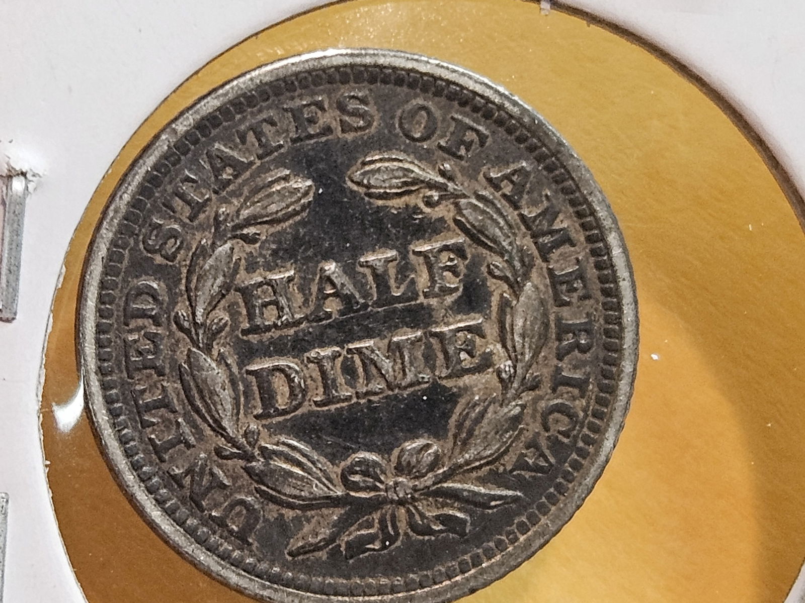 * 1853 Seated Liberty silver Half Dime in About Uncirculated plus - 6