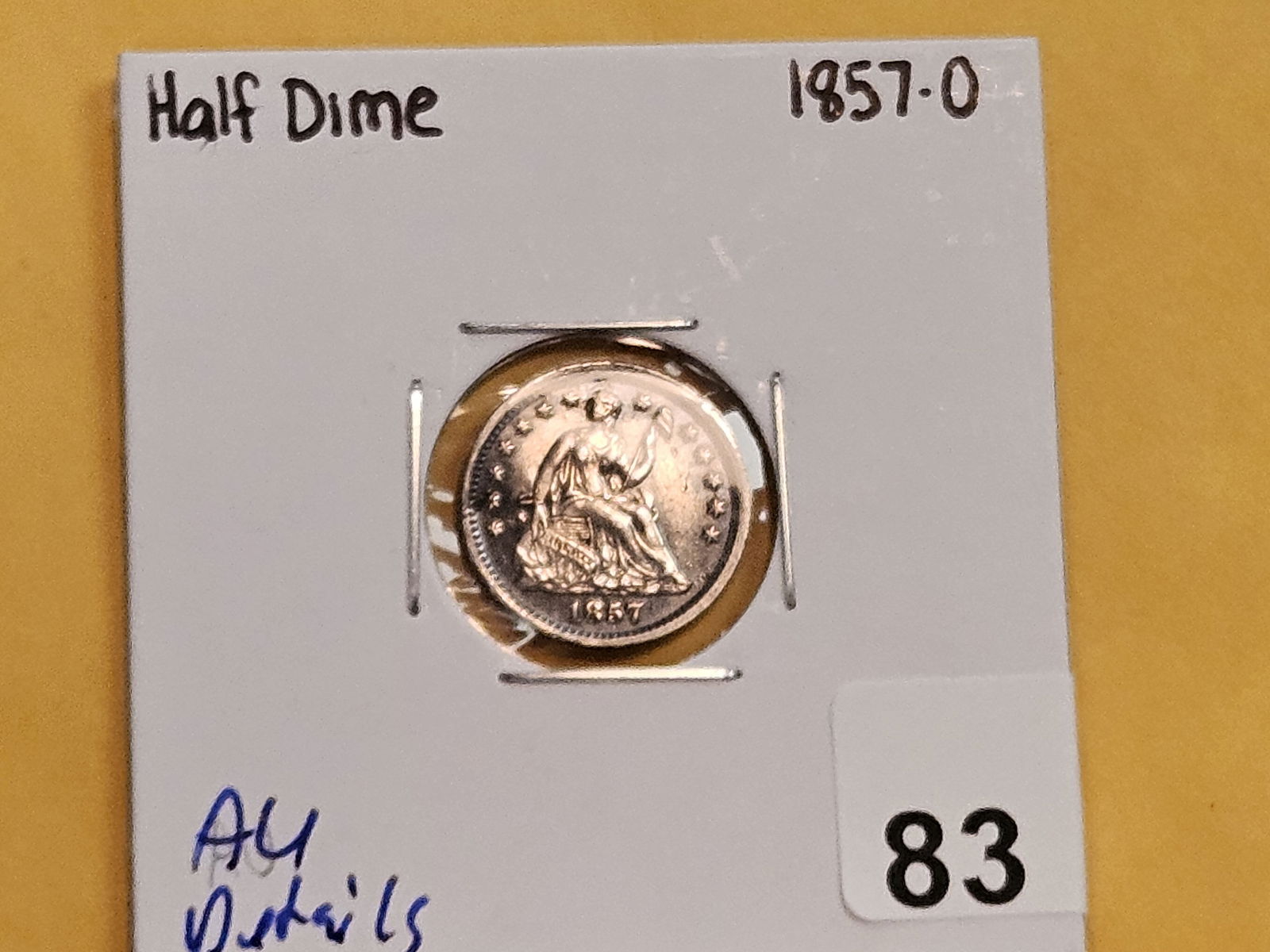 1857-O Seated Liberty silver Half Dime - 2