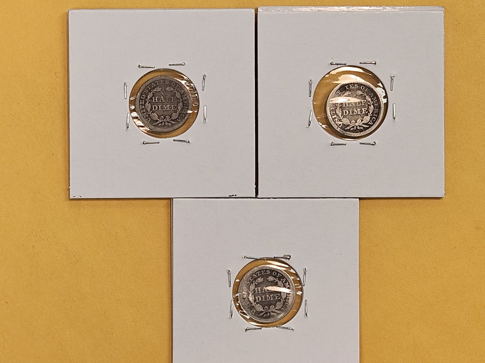 Three different Seated Liberty silver Half-Dimes - 5