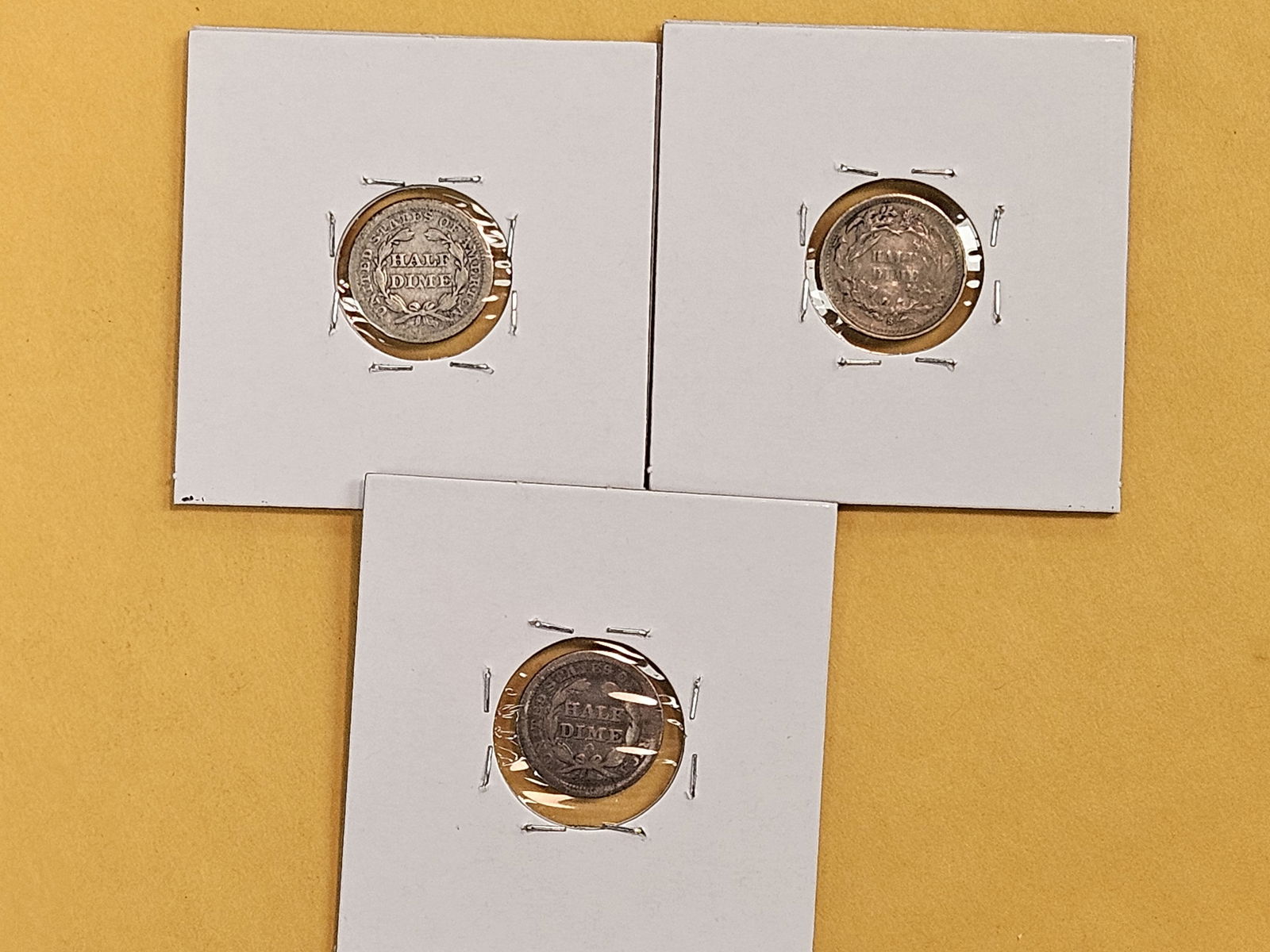 Three different Seated Liberty silver Half-Dimes - 5