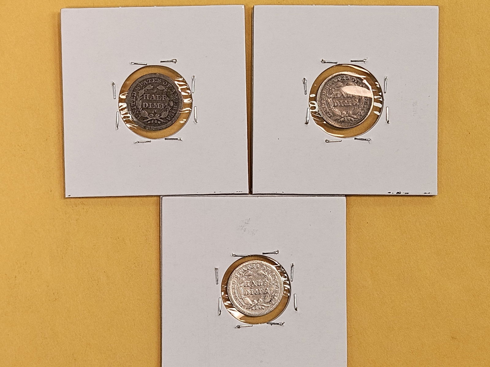 Three different Seated Liberty silver Half-Dimes - 5