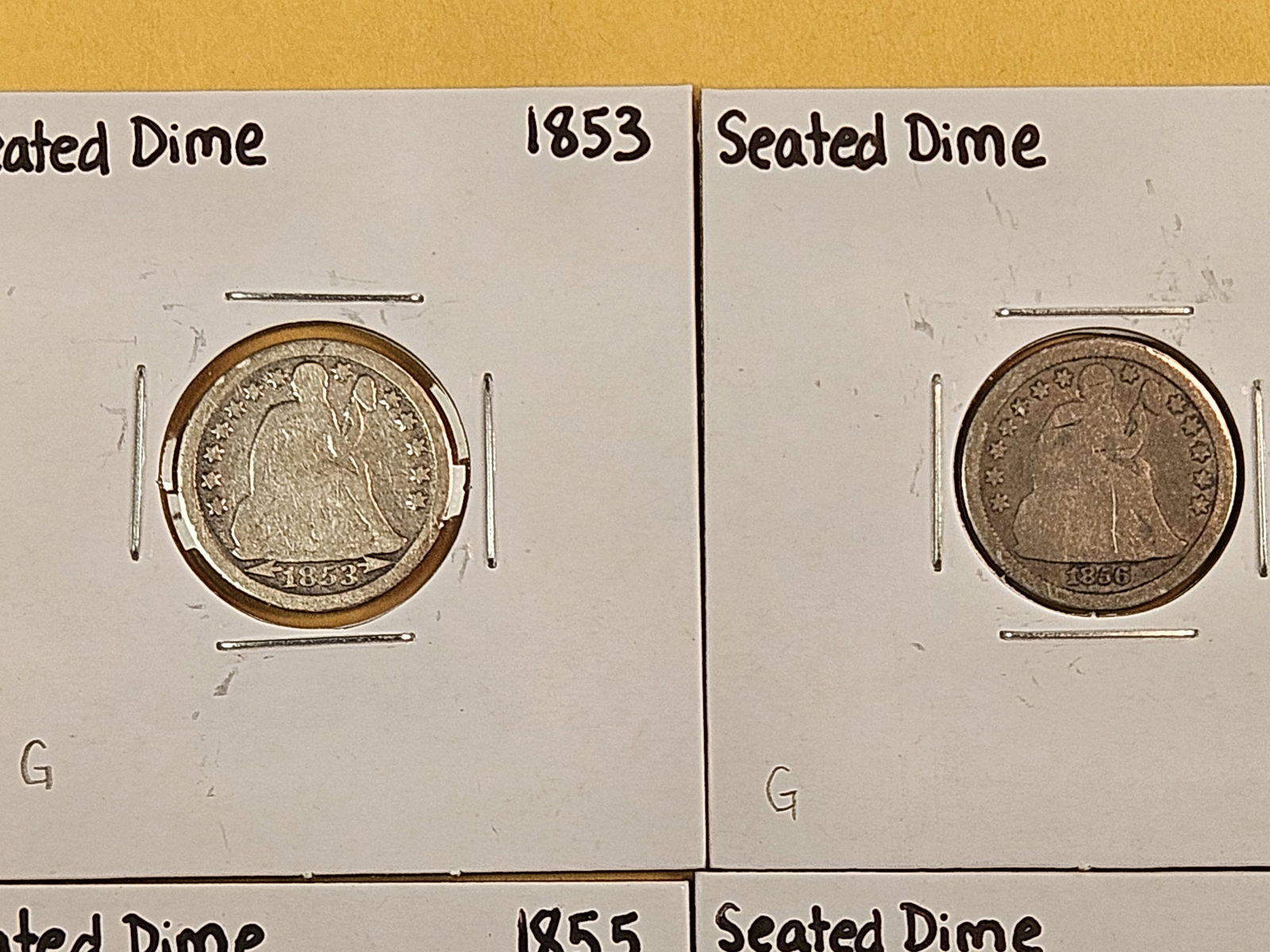 Four mixed silver Seated Liberty Dimes - 2