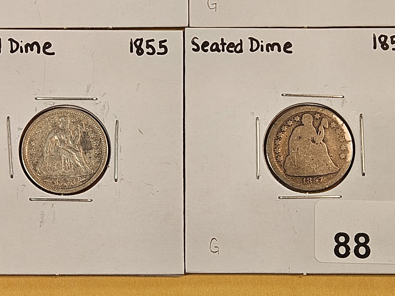 Four mixed silver Seated Liberty Dimes - 3