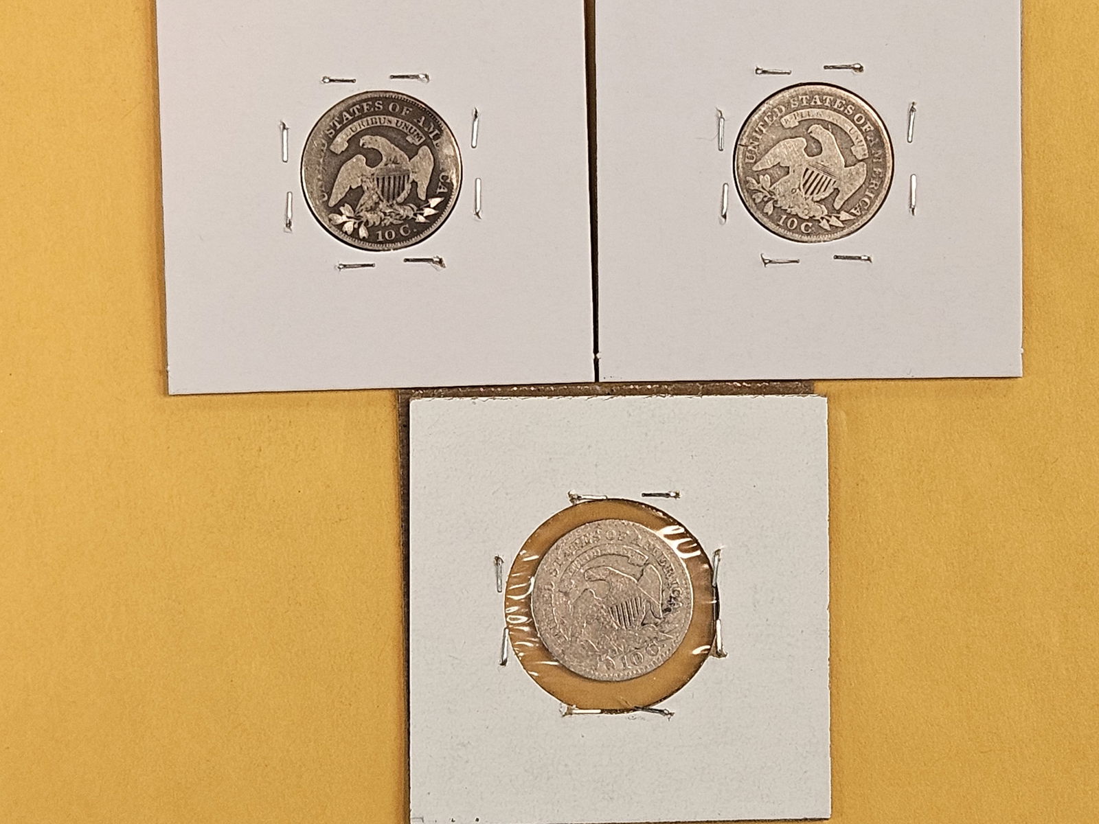Three different Capped Bust Silver Dimes - 5