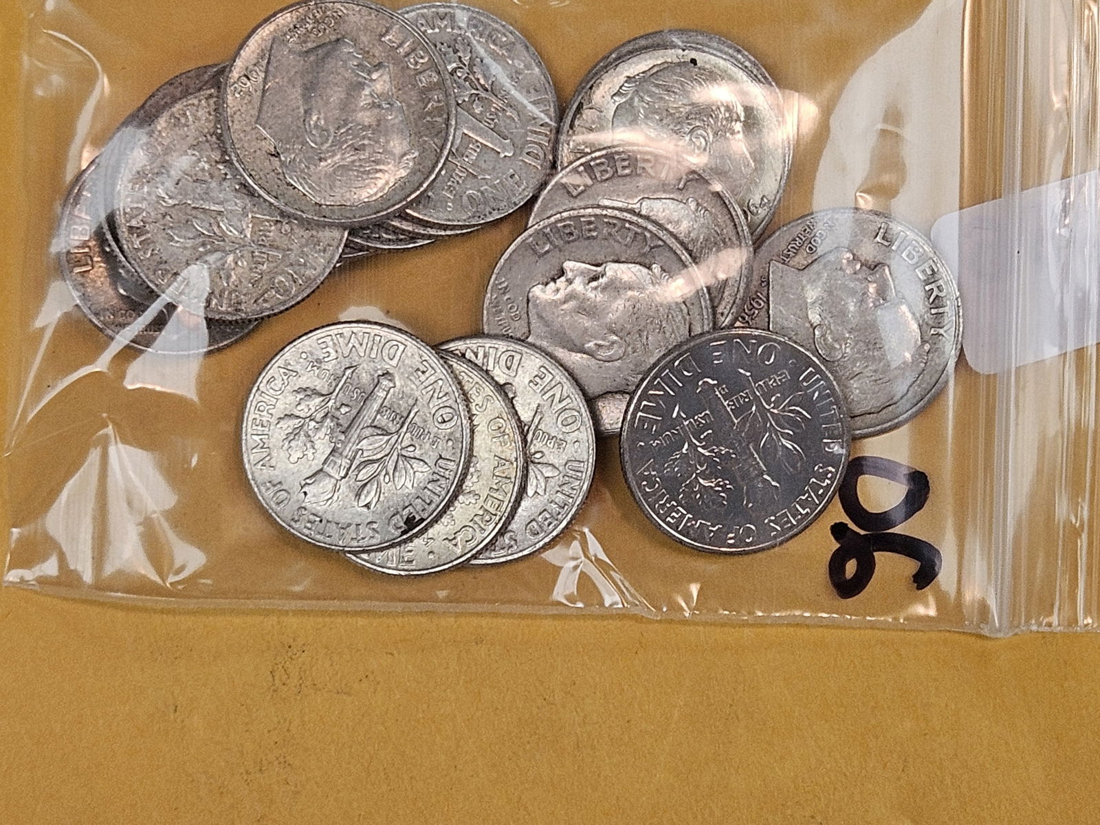 Twenty, mixed, Silver, Roosevelt Dimes - 2