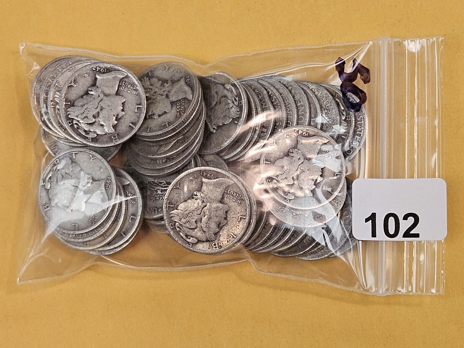 Fifty, mixed, Silver, Mercury Dimes (1 of 2)