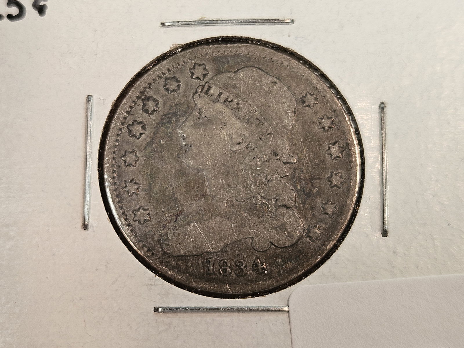 1834 Capped Bust silver Quarter: In Very Good